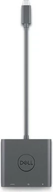 Adapter video Dell USB-C në DisplayPort/HDMI + PPT, gri