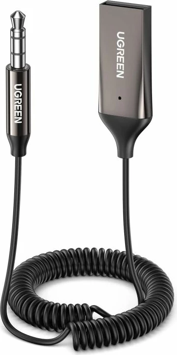 Adapter Bluetooth AUX/USB UGREEN 70601, Bluetooth 5.0, 3.5mm, me mikrofon, lidhje dy pajisje, i zi