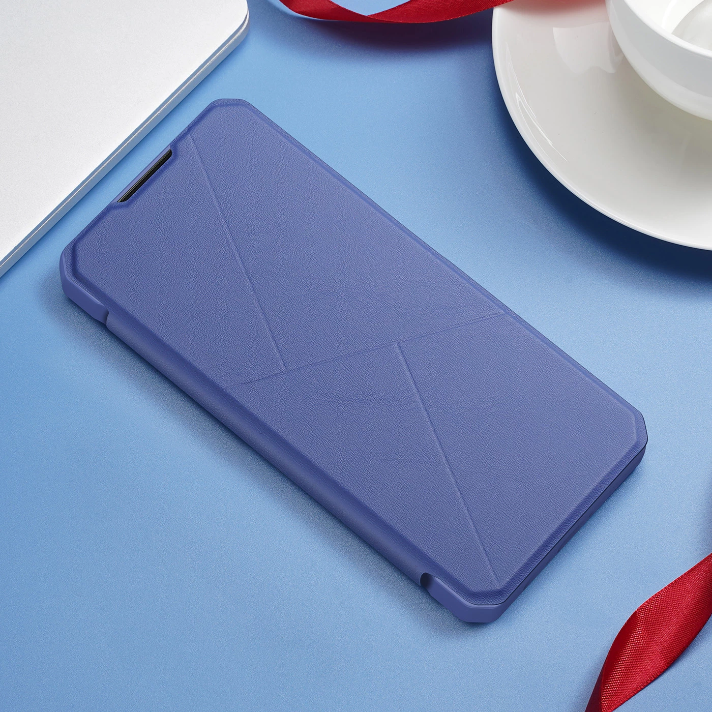 Mbështjellës Dux Ducis Skin X për Samsung Galaxy A73, me xhep për karta, me stand, kaltër
