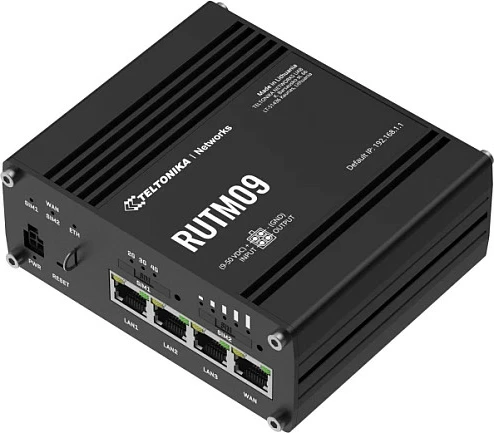 Ruter 4G LTE Teltonika RUTM09, Dual SIM, 4x Gigabit RJ45, Ethernet WAN, GNSS, i zi