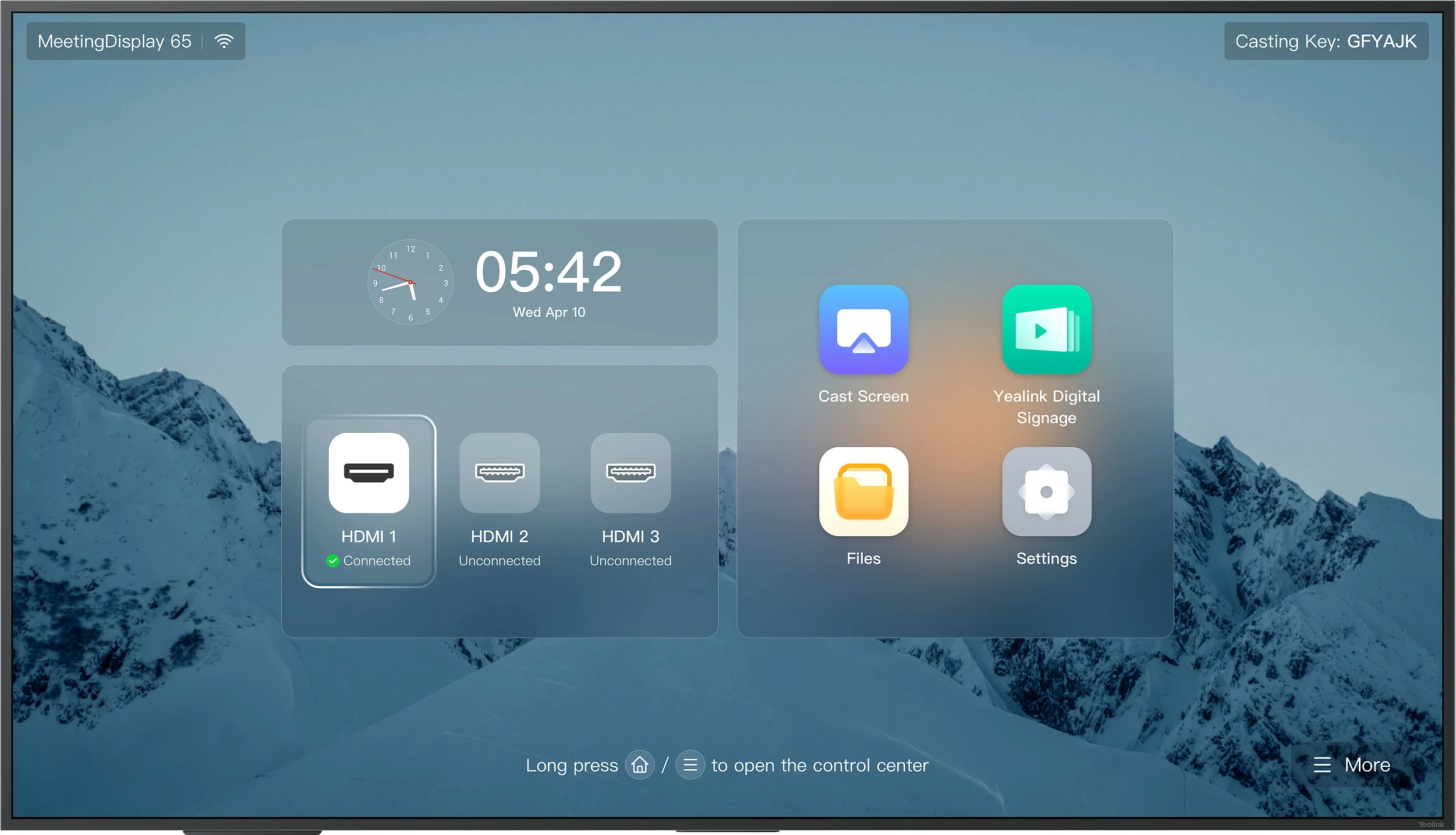Ekran për takime Yealink Meeting Display MD65, 65"