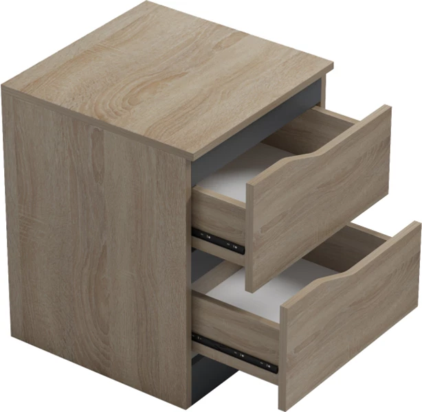 Komodinë anës shtratit Verena, ngjyrë sonoma-antracit, 40x40x50cm