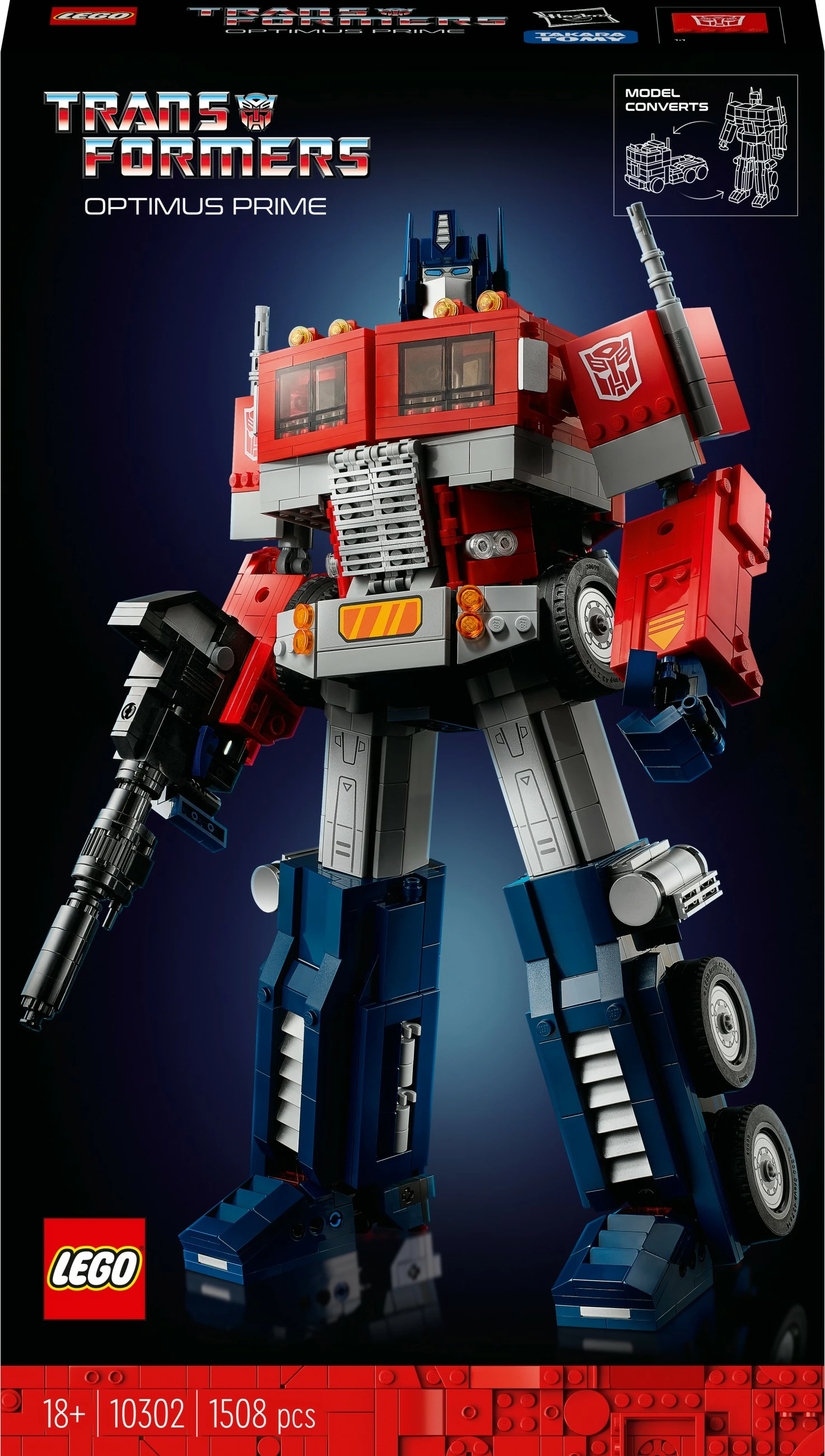 Set ndërtimi LEGO ICONS Optimus Prime, 1508 pjesë, plastikë, shumëngjyrësh