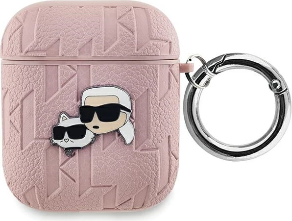 Mbështjellës Karl Lagerfeld Karl & Choupette Head për AirPods 1/2, Rozë