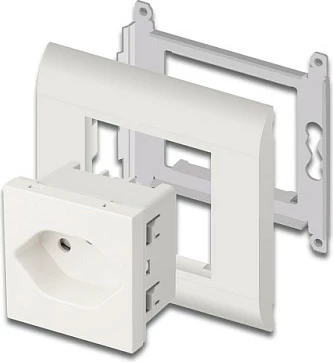 Prizë rryme DeLOCK Easy 45 T13, 45x45 mm, 10A 250V, mbrojtje për fëmijë, e bardhë