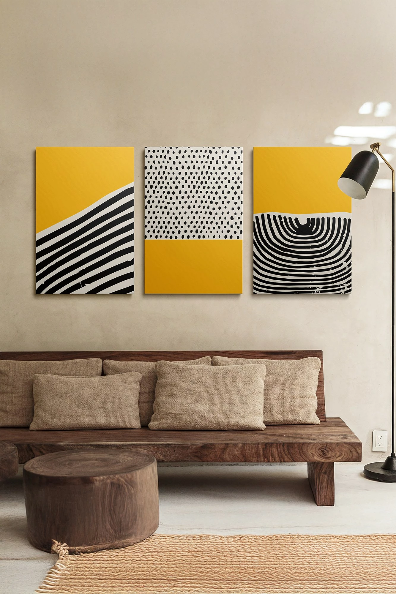 Set pikturash dekorative në kanavacë, 3 copë, Wallity, Ersycnvs19, 50x70cm