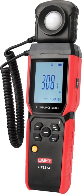 matës ndriçimi UNI-T UT381A 0-400000 lx Bluetooth sondë rrotulluese regjistrim të dhënash