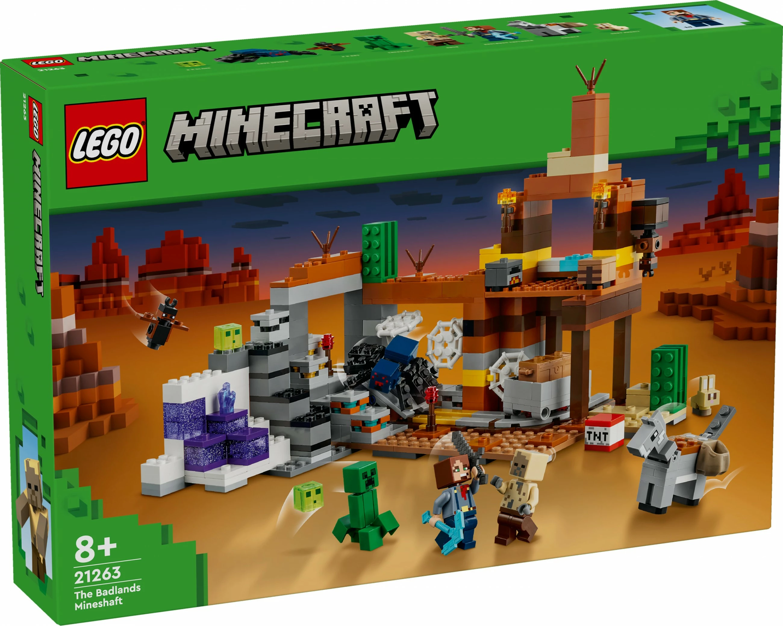 Set ndërtimi LEGO Minecraft 21263 The Badlands Mineshaft, shumëngjyrësh