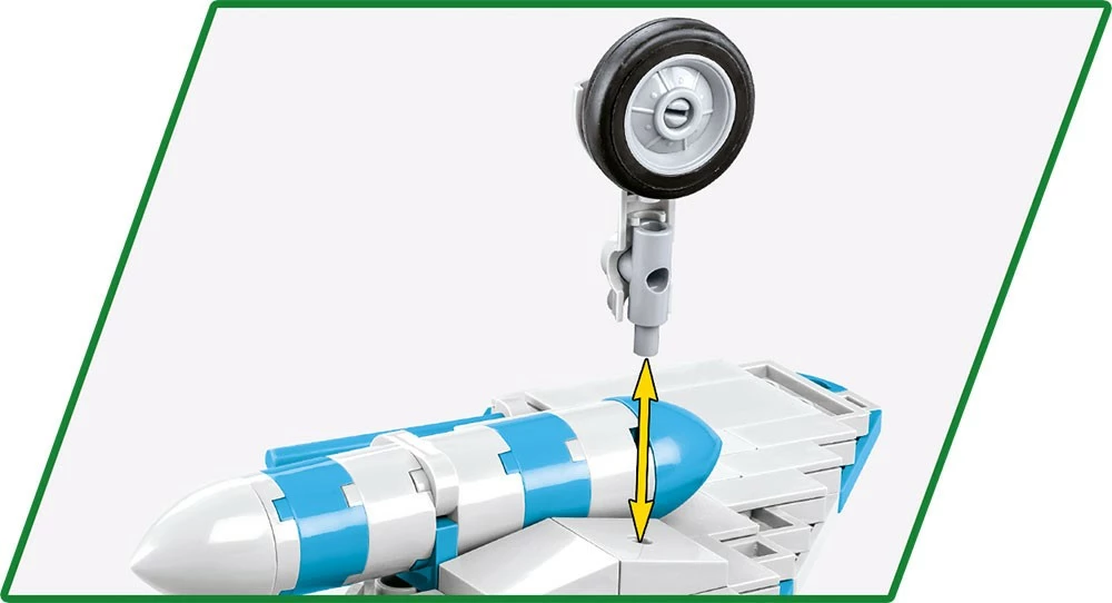 Set ndërtimi Cobi Klocki MiG-17 Fresco, Historical Collection, 577 pjesë, me figurë piloti, Kamuflazh blu-bardhë