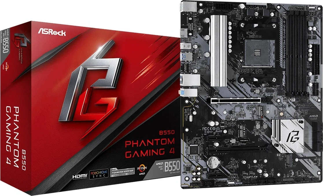Pllakë amë Asrock B550 Phantom Gaming 4, Socket AM4, ATX