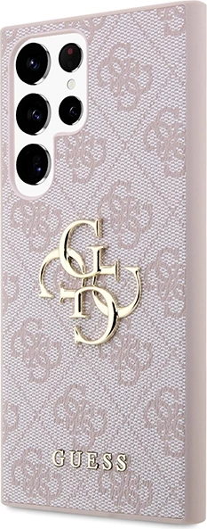 Mbështjellës Guess 4G Big Metal Logo për Samsung Galaxy S23 Ultra, Rozë