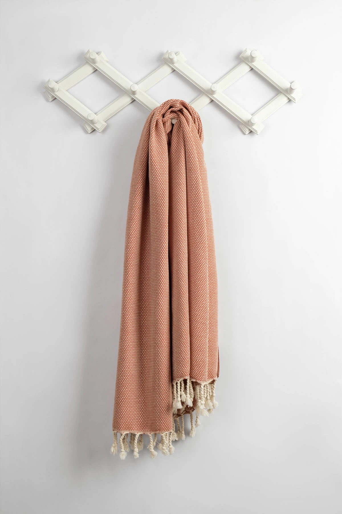 Peshqir plazhi Fouta, model Honeycomb, ngjyrë e kuqe pllake, Mijolnir Likya, 95x190cm