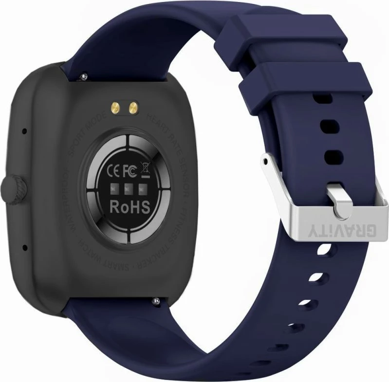 Smartwatch Gravity GT18-9, e zezë, 2 rripa
