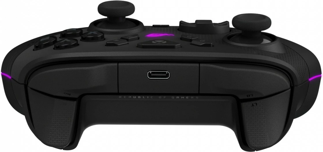 Gamepad Asus ROG Raikiri II për Xbox/PC/ROG Ally, tri-mode (USB-C/2.4GHz/Bluetooth), zi, me stendë karikimi dhe etui