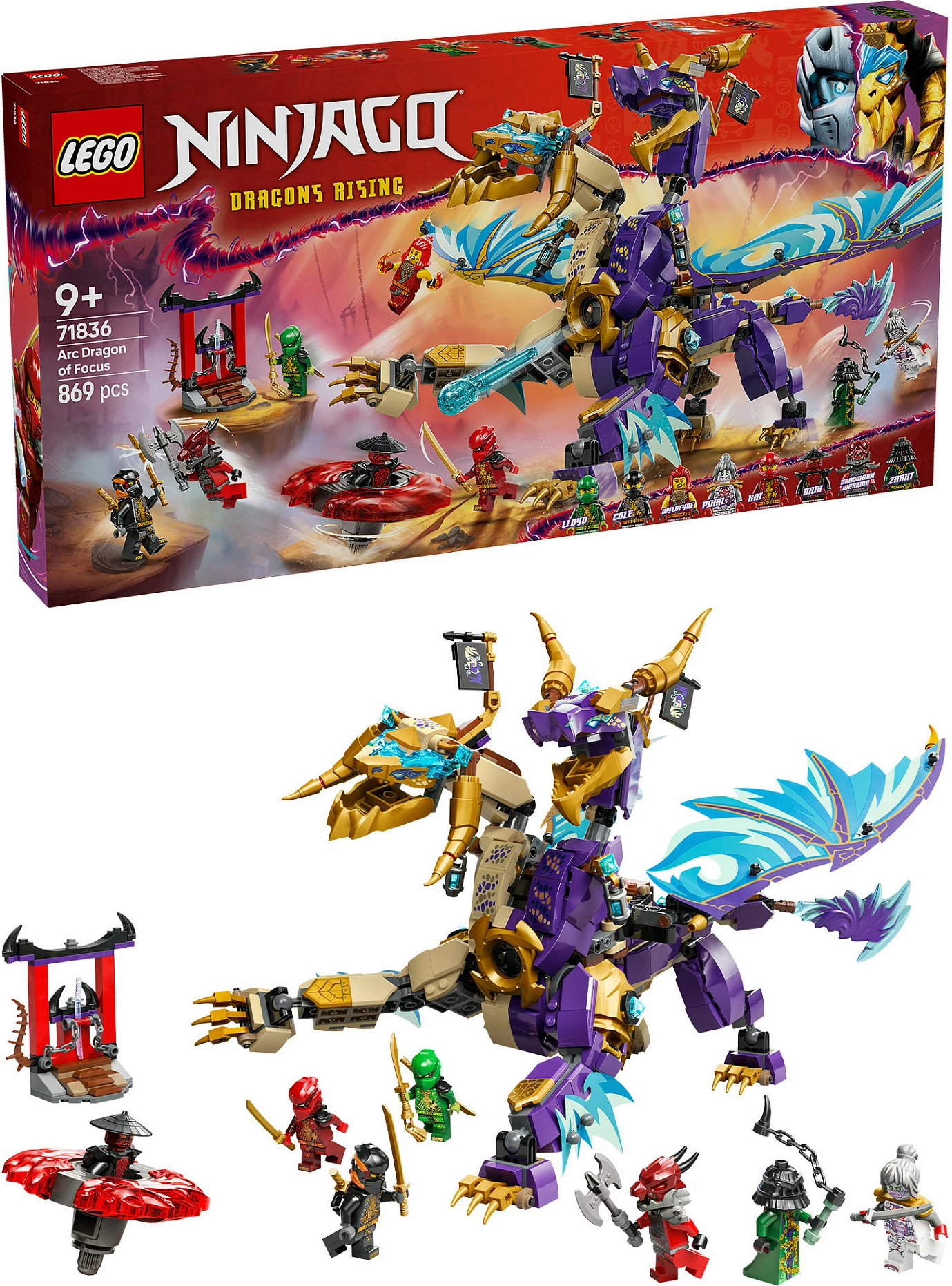 Set ndërtimi LEGO Ninjago 71836 Lichtbogendrache, 869 pjesë, multikolor