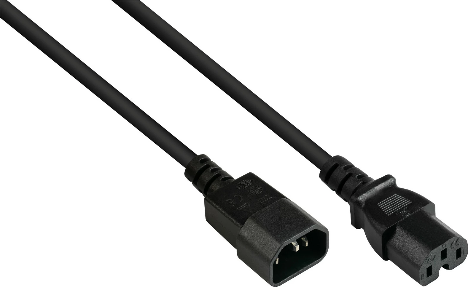 Kabllo rryme GoodConnections P1450-S050, IEC C14-C15, 5 m, 10A/250V, e zezë
