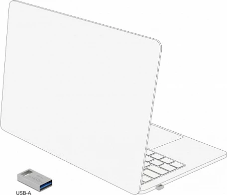 USB stik DeLOCK 16GB, USB-A 3.2 Gen 1, metal, argjendtë