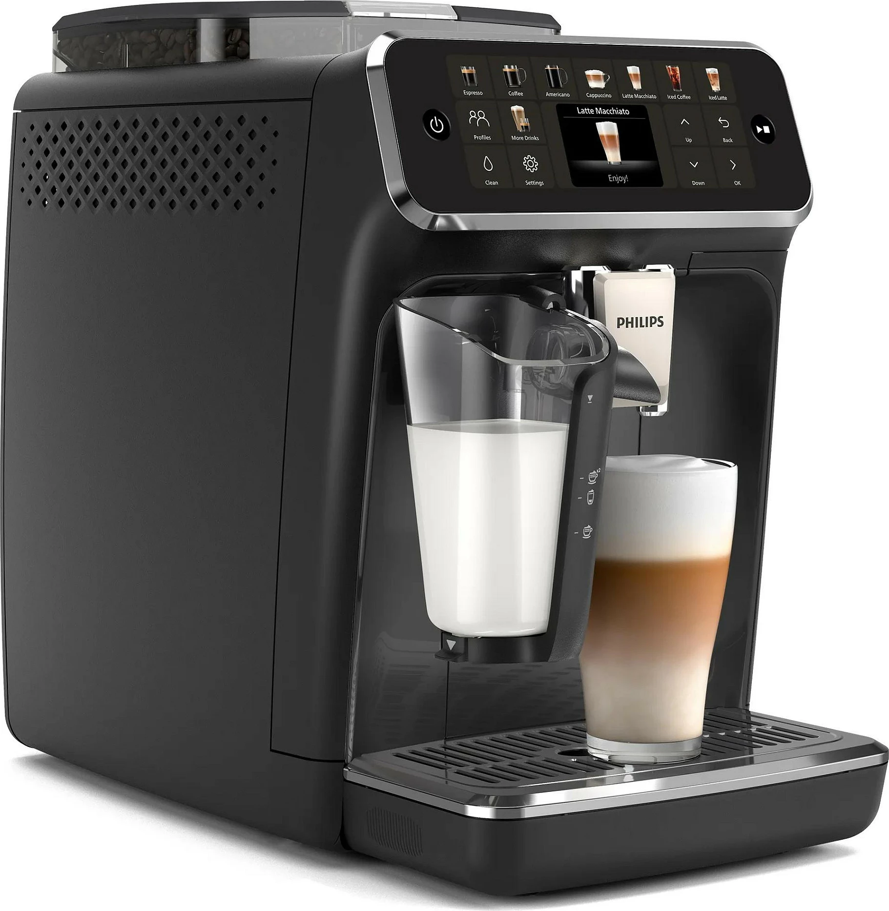 Aparat kafeje Philips EP5541/50 LatteGo 5500 Series, automatik, me sistem qumështi, i zi