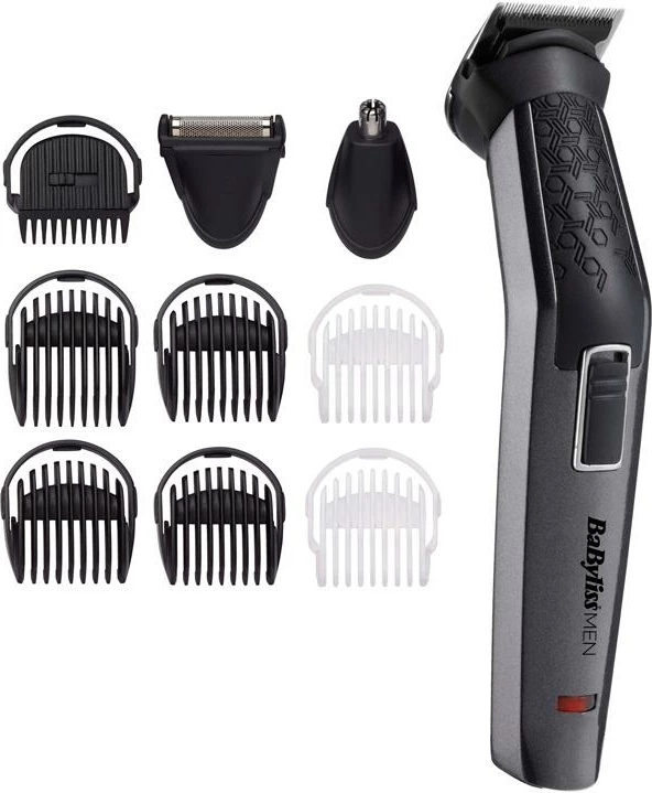 Trimer multifunksional BaByliss MT727E, teh Carbon-Titanium, bateri deri 60 min, set Multi-Grooming, gri