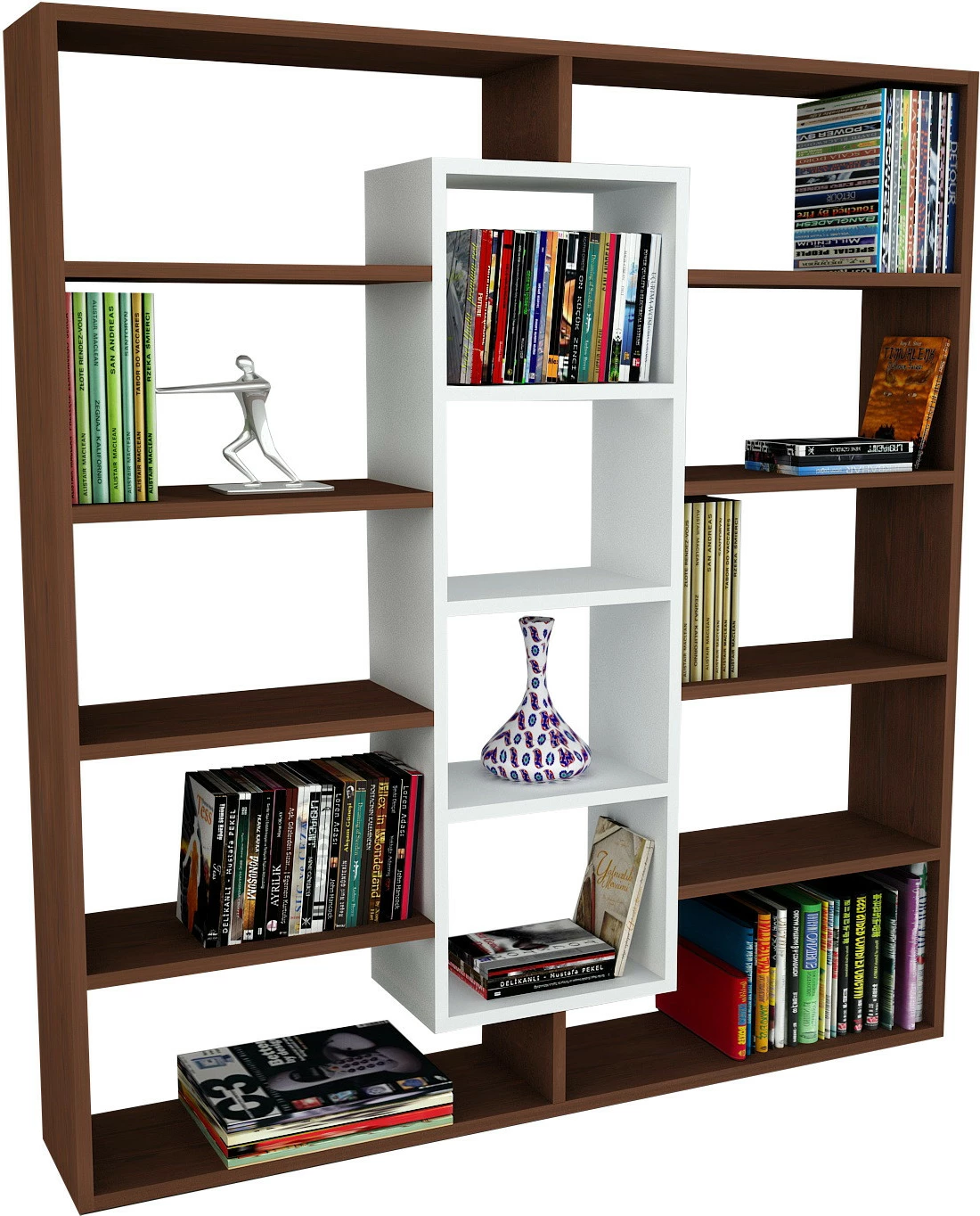 Raft librash Hanah Home, Ample, wenge dhe e bardhë