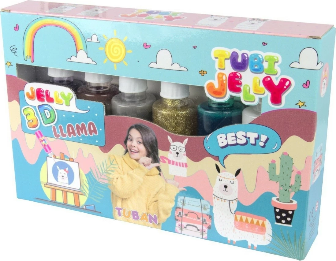 Set kreativ TUBAN Tubi Jelly 3D Llama, 6 ngjyra, për fëmijë, Multikolor