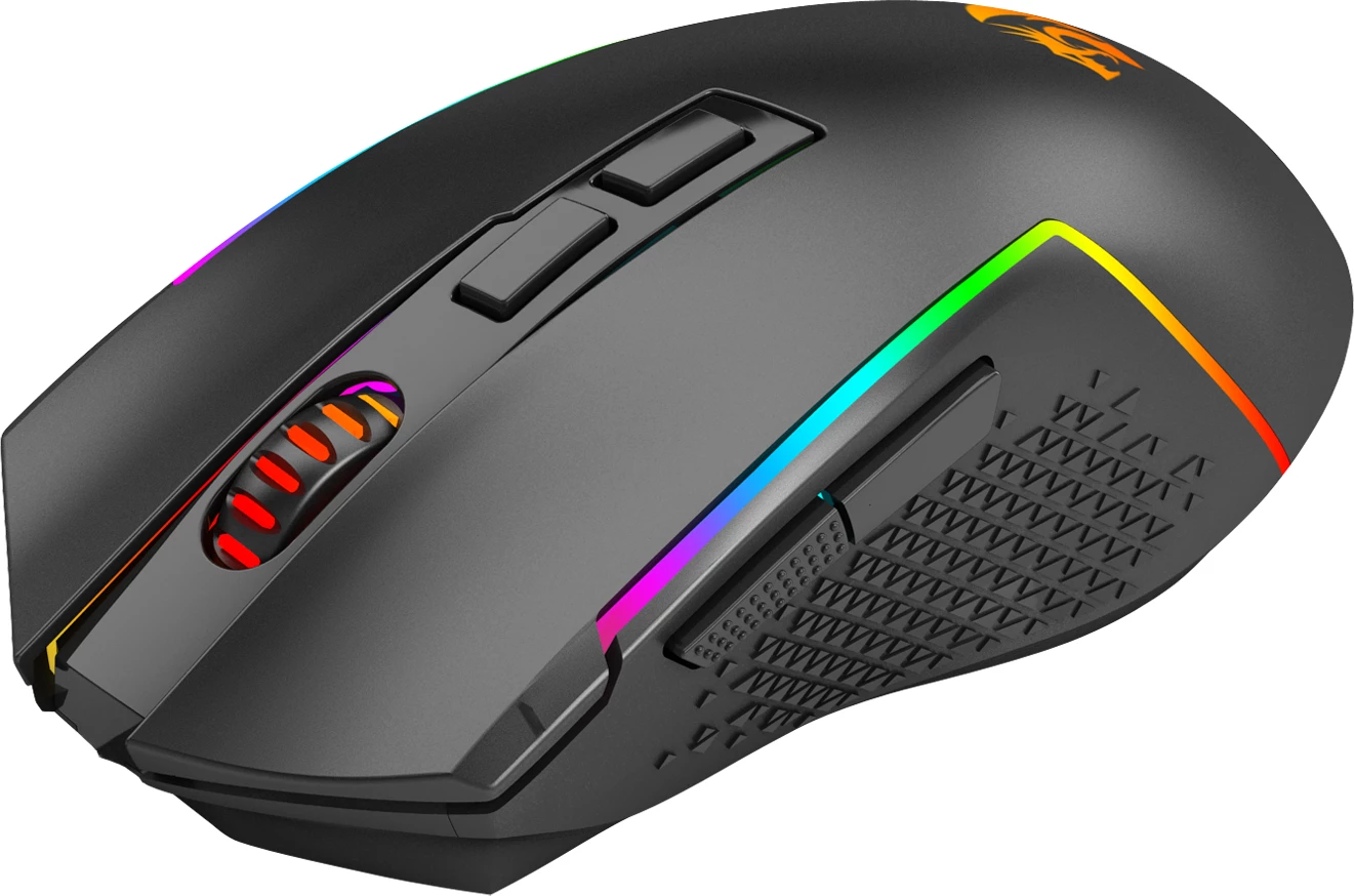 Maus gaming Redragon Trident Pro M693-RGB, 3 lidhje (USB-C/2.4G/BT), 7 butona, deri 8000 DPI, RGB, i zi