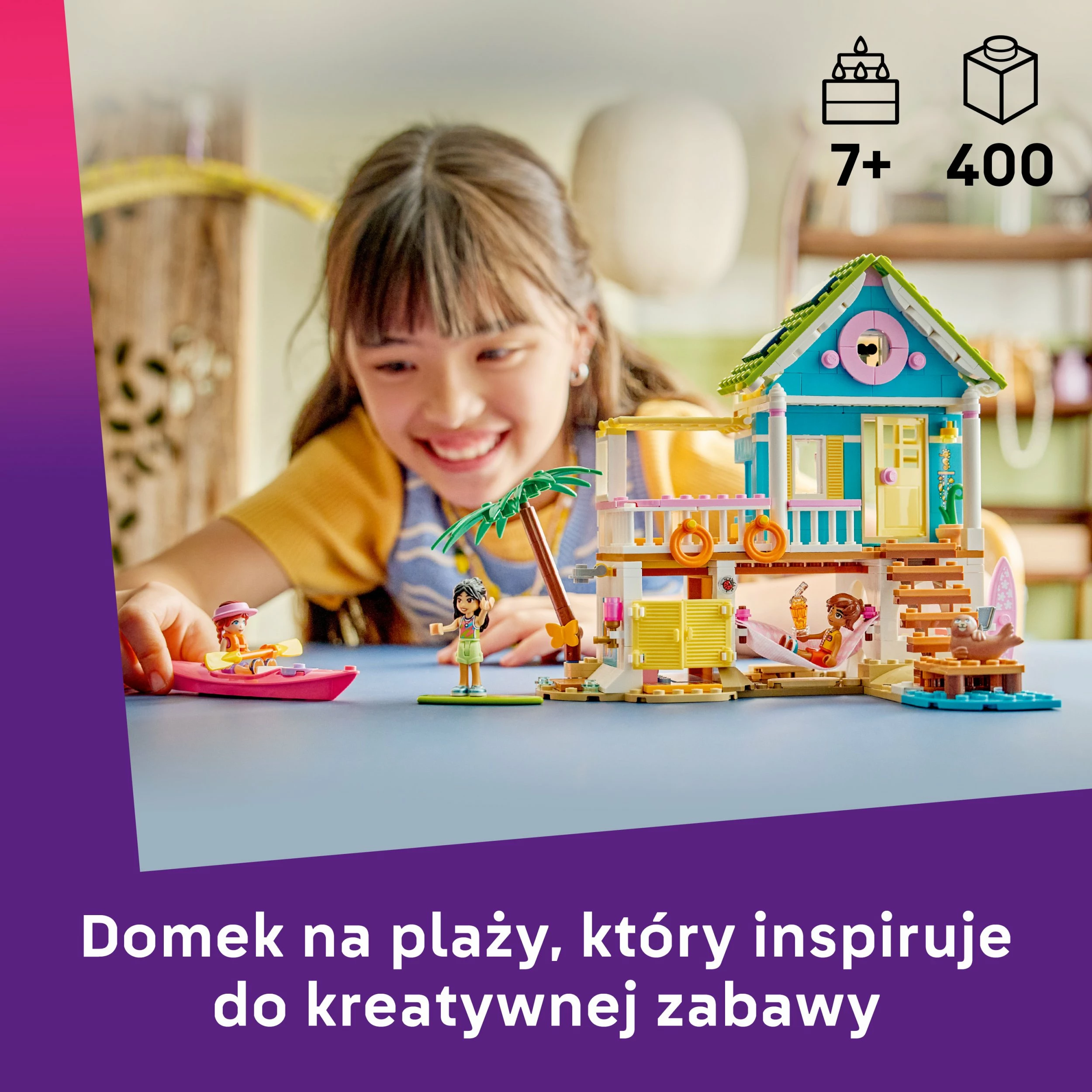 Set LEGO Friends Beach House with Seals 42699, 400 pjesë