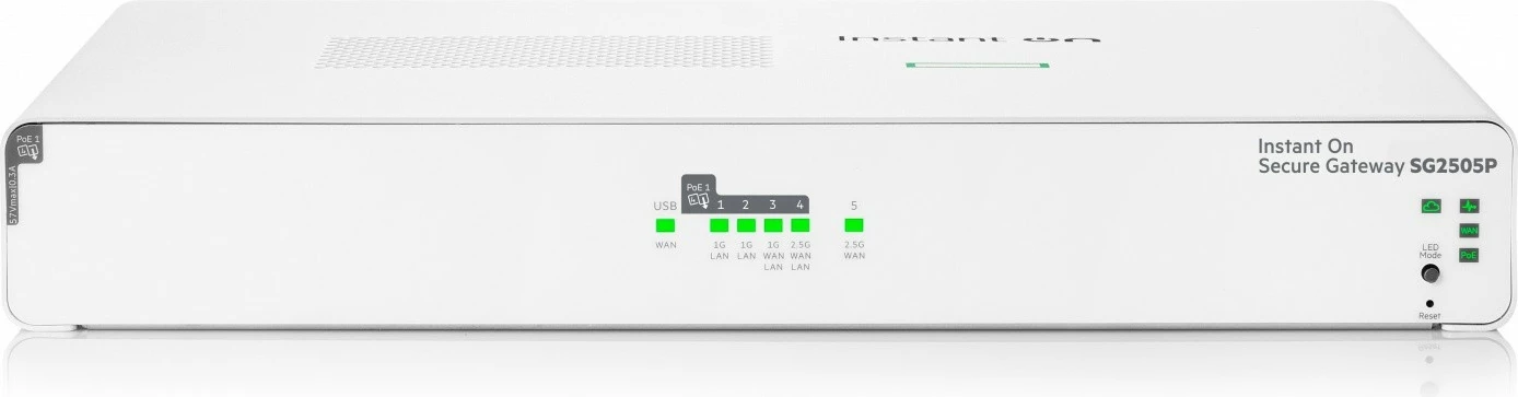 Switch HPE Instant On Secure Gateway SG2505P, i menaxhuar, 4 porta PoE, i bardhë