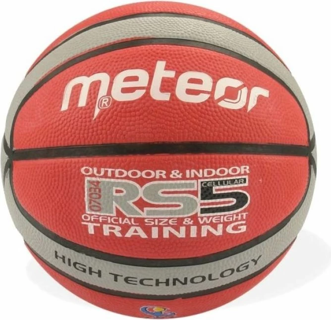 Top basketbolli Meteor RS5, e kuqe/gri
