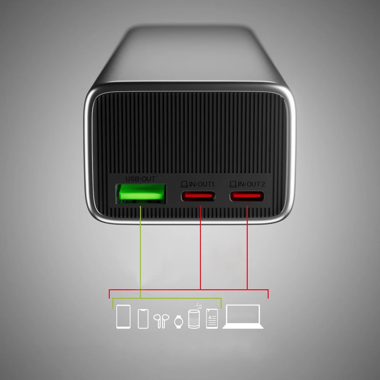 Powerbank SBS 10000mAh me ekran LCD, PD 35W, Gri