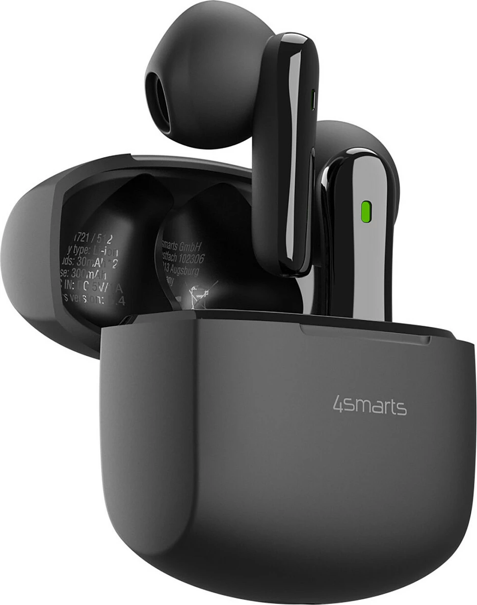 Kufje 4smarts SkyBuds Air, TWS Bluetooth 5.4, me kutizë karikimi wireless, të zeza