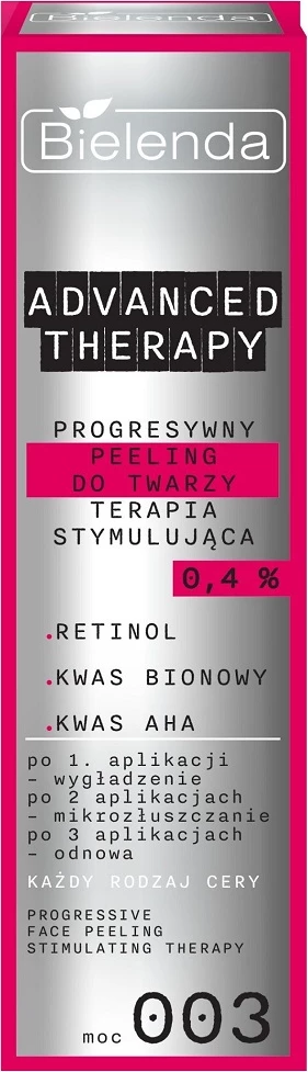 Peeling për fytyrë Bielenda Advanced Therapy Progressive Facial Peeling Stimulating Therapy 0.4% për femra, 30ml