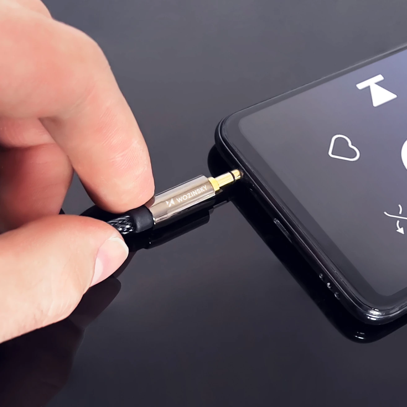 Kabllo audio AUX Wozinsky WACMJB-1M, 1.5m, mini jack 3.5mm, e zezë