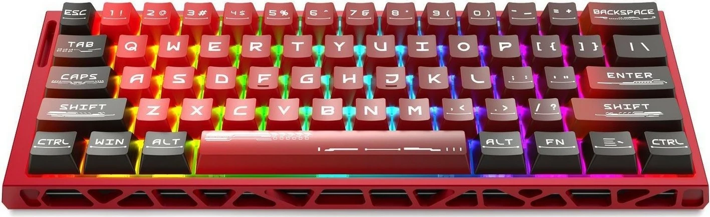 Tastierë gaming Redragon Venom K753-RGB-M, 60%, RGB, Hot-Swap, USB-C, e kuqe