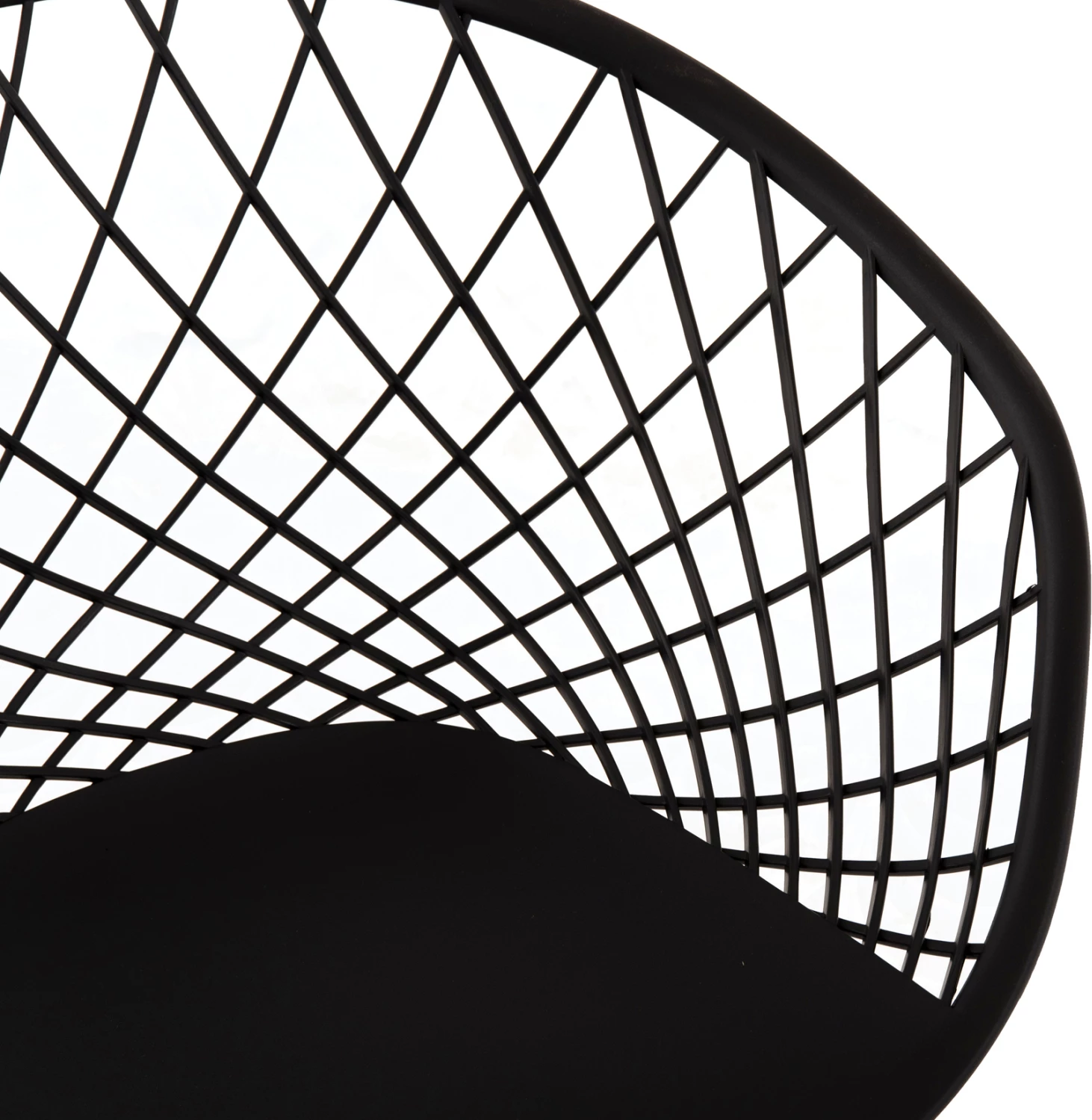 Karrige ARIADNE FH8001.22 polipropileni e zezë - këmbë metali të zeza 63x56x80Hcm., set prej 4 copësh