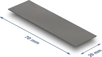 Pad termik DeLOCK 70x20x0.75 mm, 3.2 W/mK, për module M.2, gri