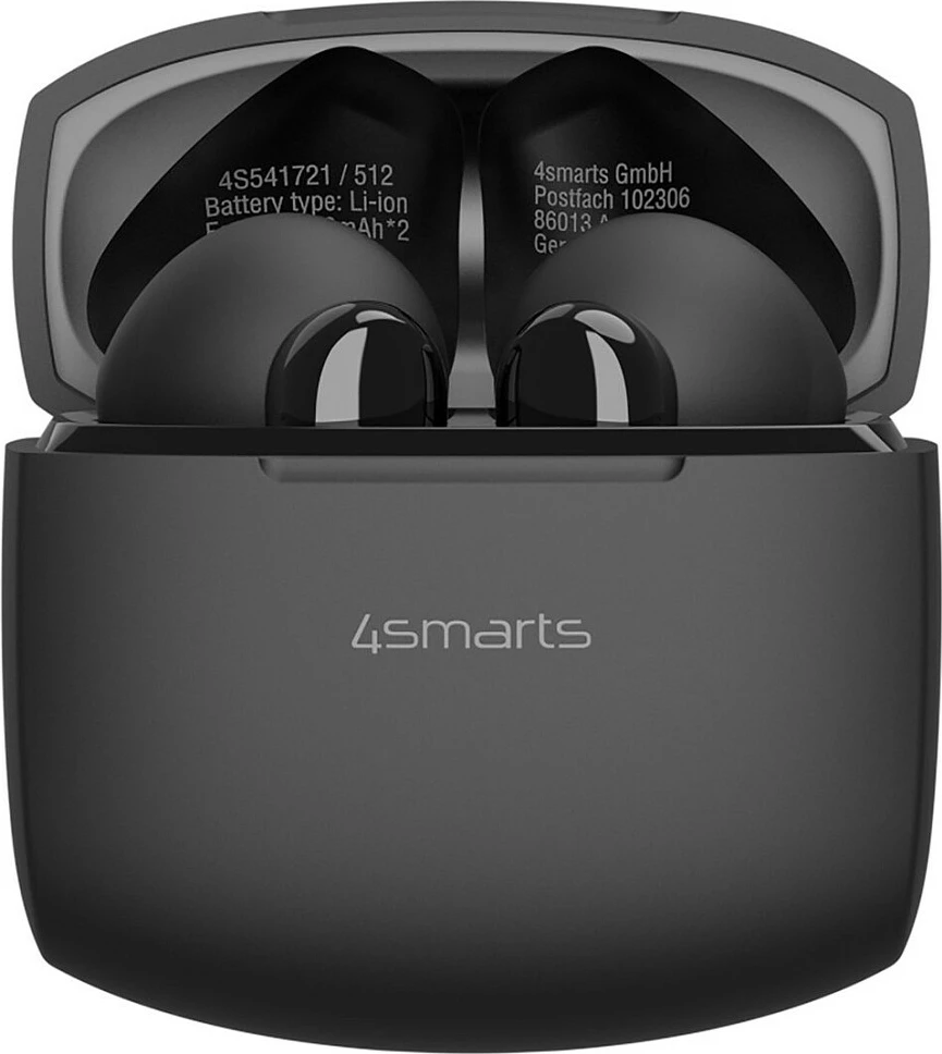 Kufje 4smarts SkyBuds Air, TWS Bluetooth 5.4, me kutizë karikimi wireless, të zeza