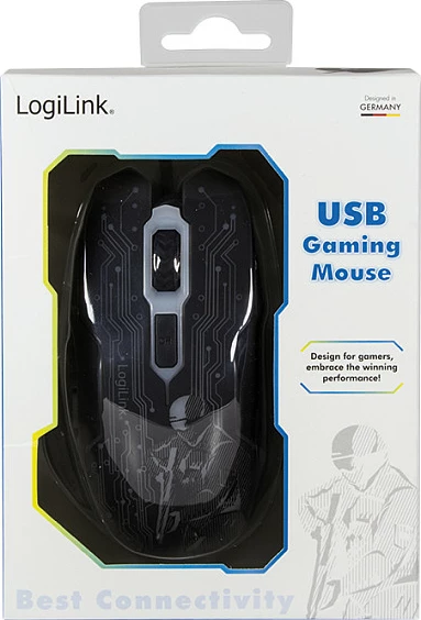 Maus gaming LogiLink, USB, 6 butona, 2400 DPI, zi me blu