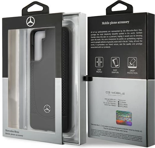 Mbështjellës Mercedes MEHCS21SARMBK Urban Line për Samsung Galaxy S21, lëkurë, i zi
