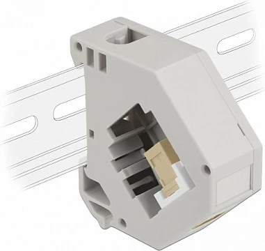 Adapter DIN Rail DeLOCK Keystone SC Simplex femër-femër, gri