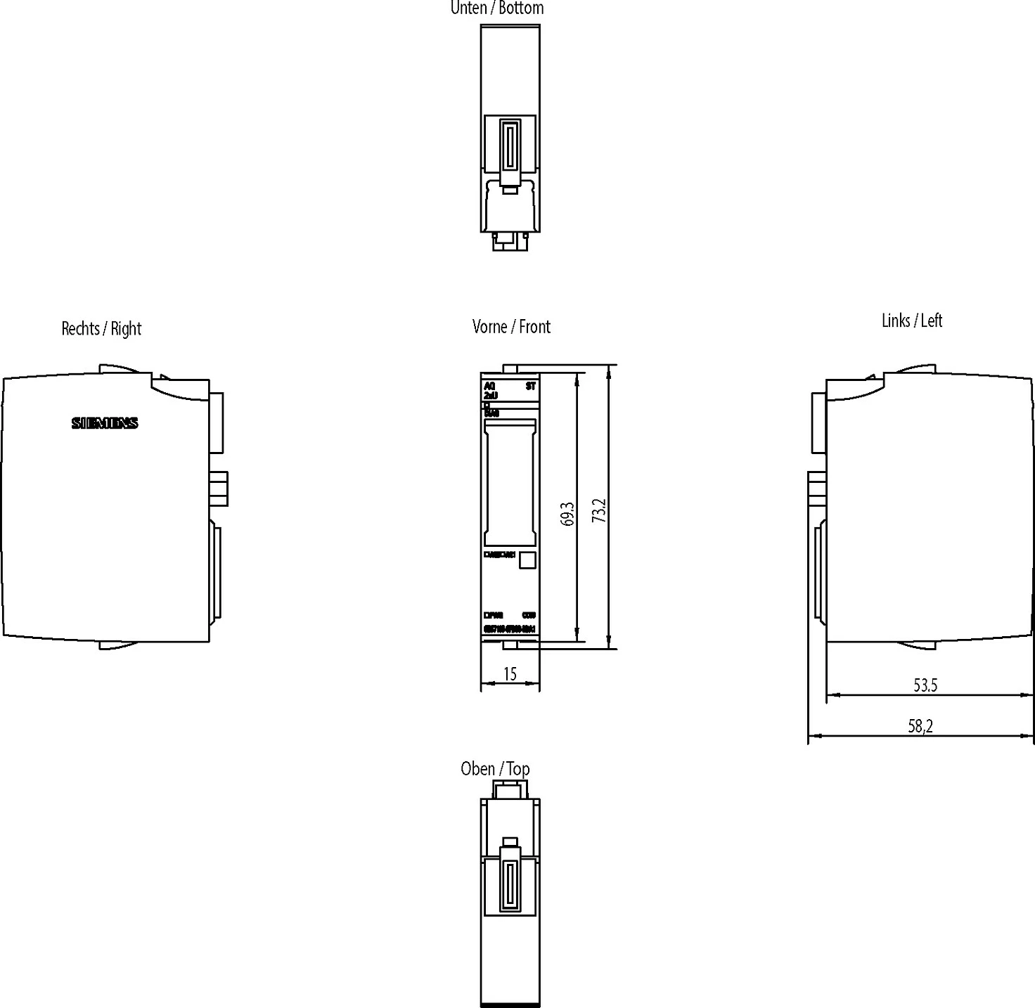 Modul dalje analoge Siemens SIMATIC ET 200SP 6ES7135-6FB00-0BA1, IP20, multicolor