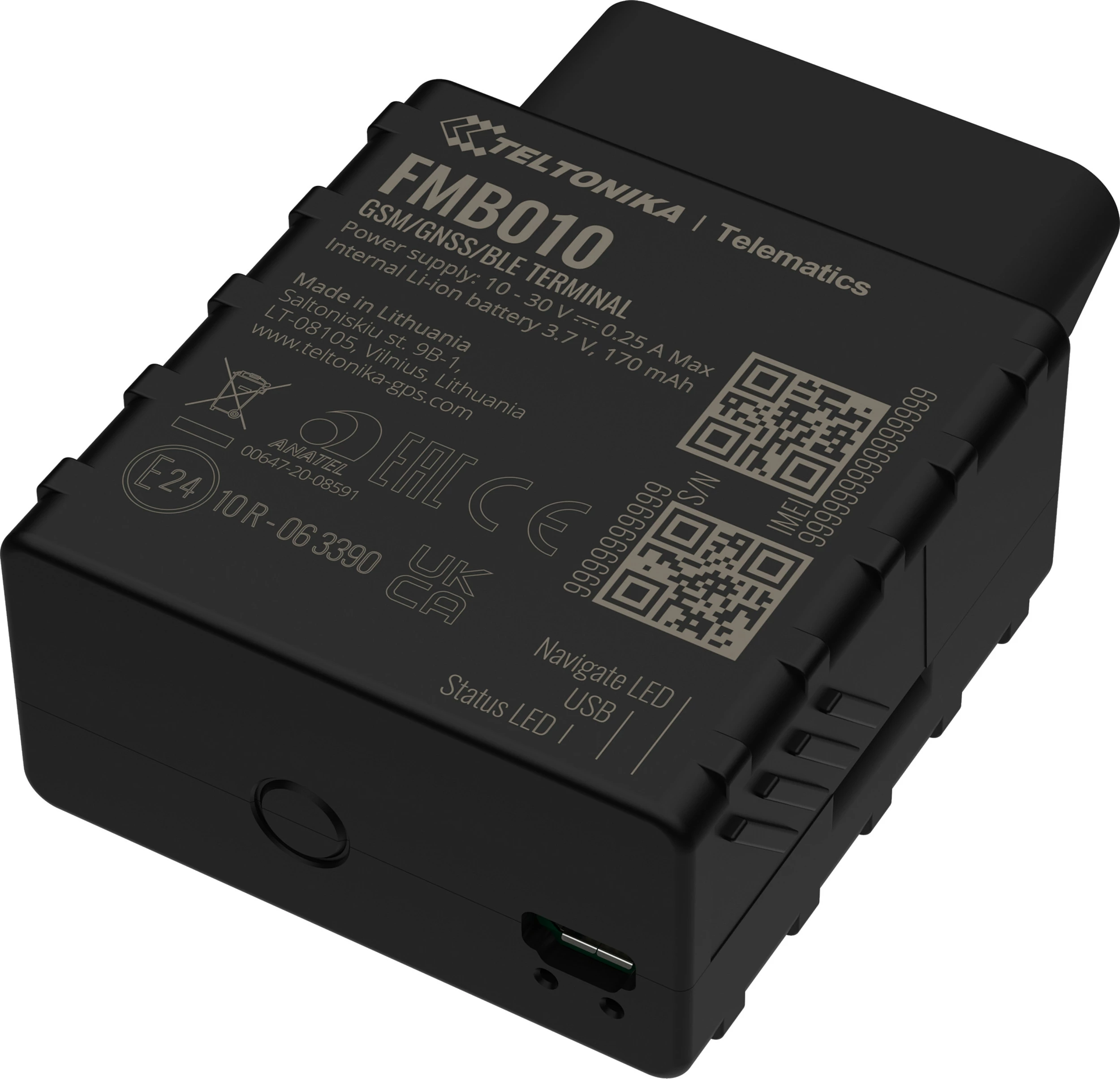 Tracker GPS Teltonika FMB010, OBDII, GSM/GNSS, Bluetooth, Single SIM, IP41, i zi