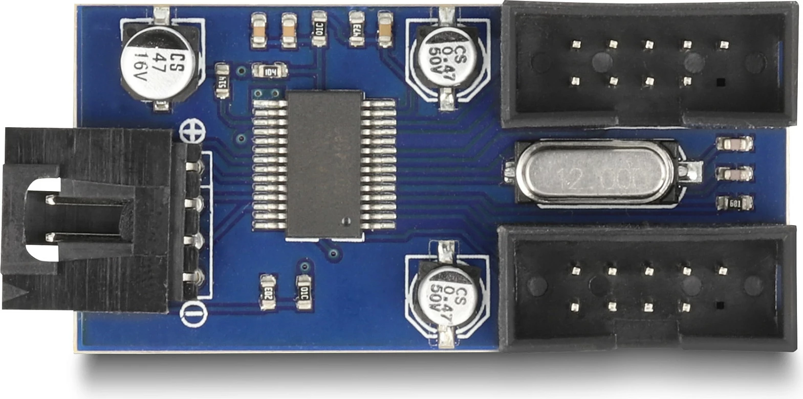 Hub i brendshëm USB DeLOCK 2-Port, USB 2.0 header 4-pin në 2x 9-pin, zi/kaltër