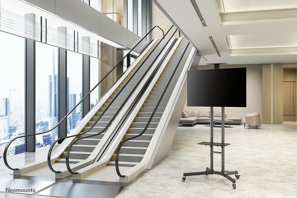 Karrocë portabile për TV Neomounts PLASMA-M1700E, deri 70", rregullim lartësie, ngjyrë e zezë