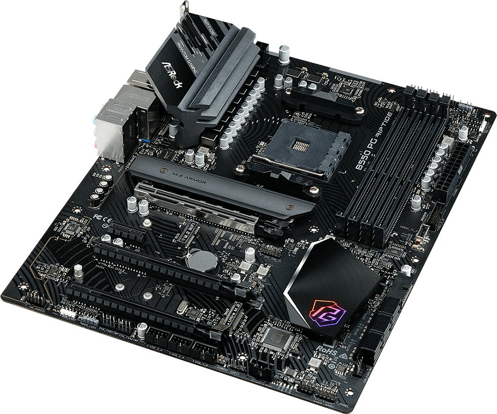 Pllakë amë ASRock B550 PG Riptide, ATX, për Ryzen, 128GB DDR4, Ethernet 2.5G
