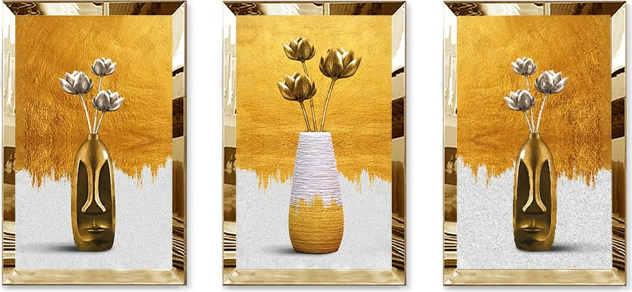 Pikturë dekorative MDF-Plexiglass (3 copë), Wallity, Huhu392, 30x40cm