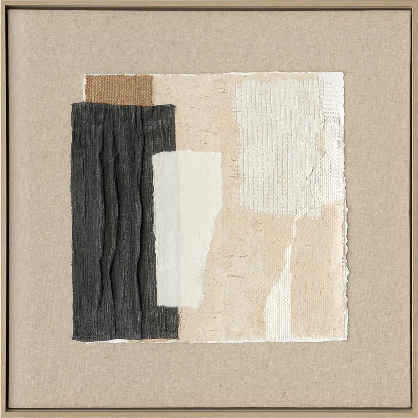 Pikturë SOFTNESS OF HUES 1, liri, shumëngjyrëshe, kornizë druri natyrale, 80x80x5cm