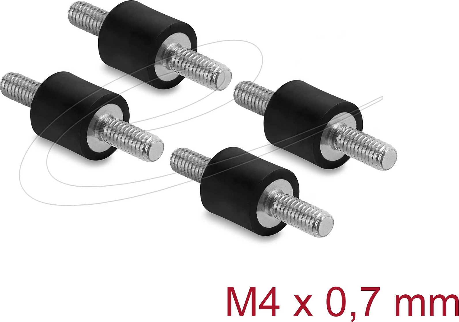 Amortizues vibrimesh Delock M4 x 0.7 mm, D10 x H10 mm, 4 copë, i zi