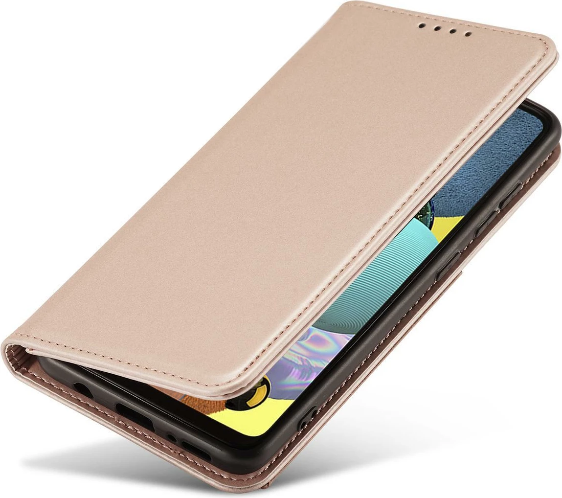 Mbështjellës Hurtel Magnet Card Case për Samsung Galaxy A13 5G, me kapak, portofol dhe mbajtëse, Rozë