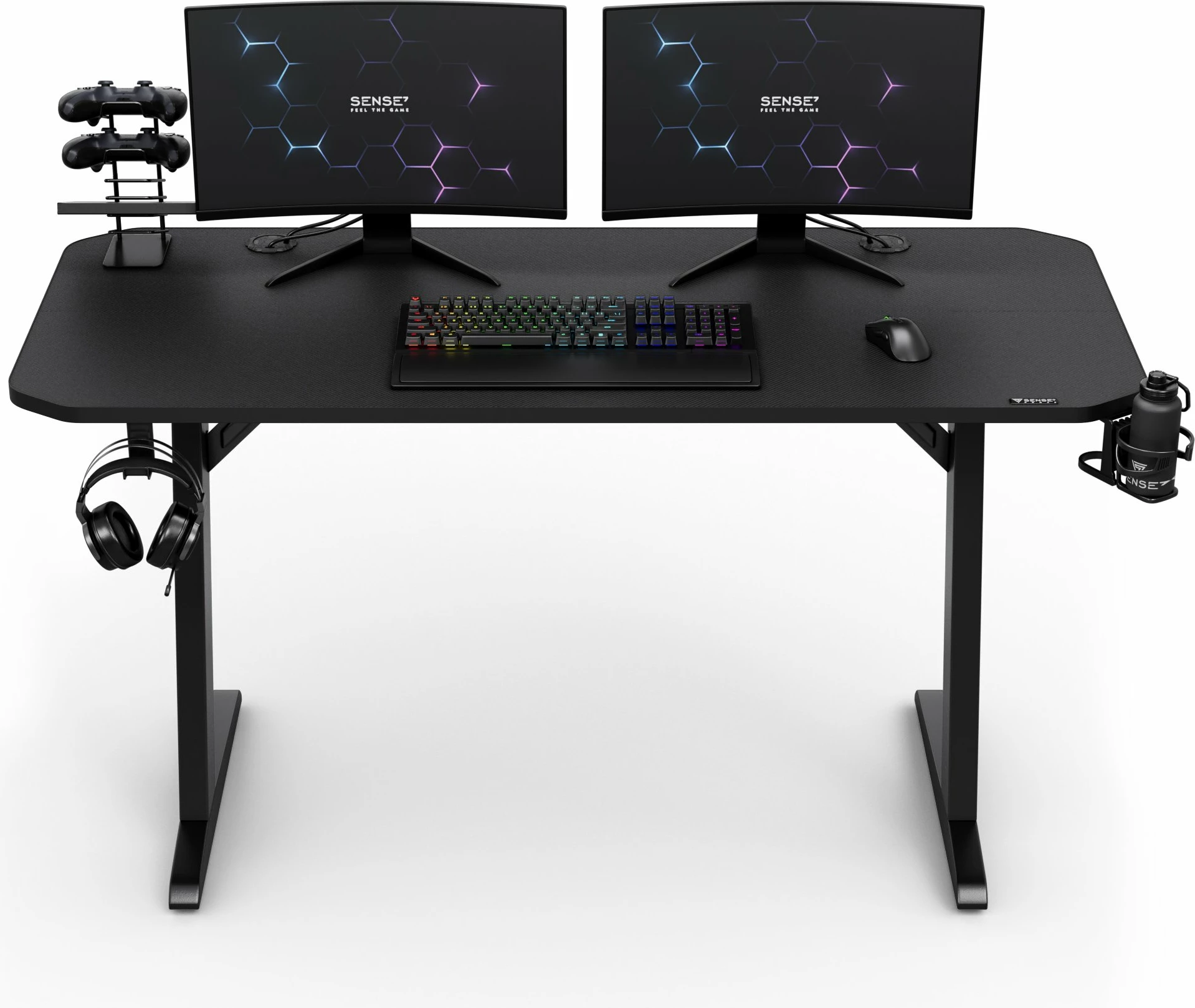 Tavolinë gaming SENSE7 Nomad Basic 140x60 cm, e zezë